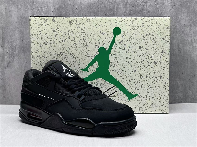 Women's Running weapon Jordan 4 Black Shoes 015